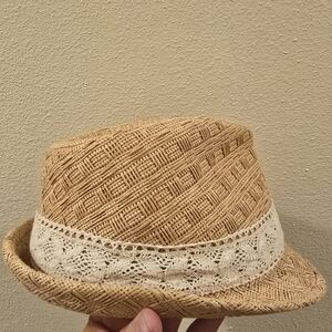 Harley-Davidson Straw Hat Fedora Embellished Logo with White Band